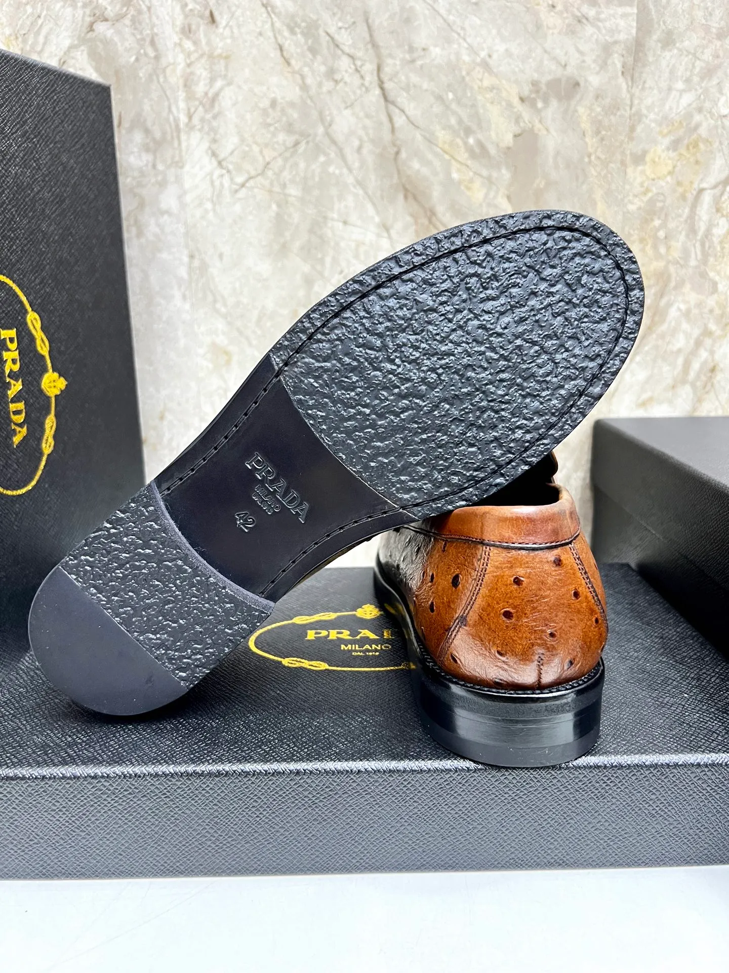 PRADA~ Size: 38-44 (customized 45/46 P: 💰880 P's original official website new high-end men's leather shoes, top-quality original replicas, made of imported open edge beads/calf leather, calf leather breathable lining, original leather outsole!